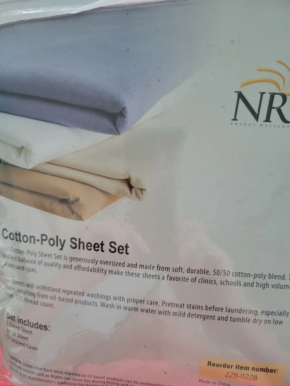 Massage Table Cotton-Poly Sheet Set in White